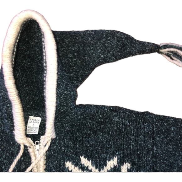 Casa De La Lana Handknit Sweater Jacket NY on it size large - Picture 5 of 12